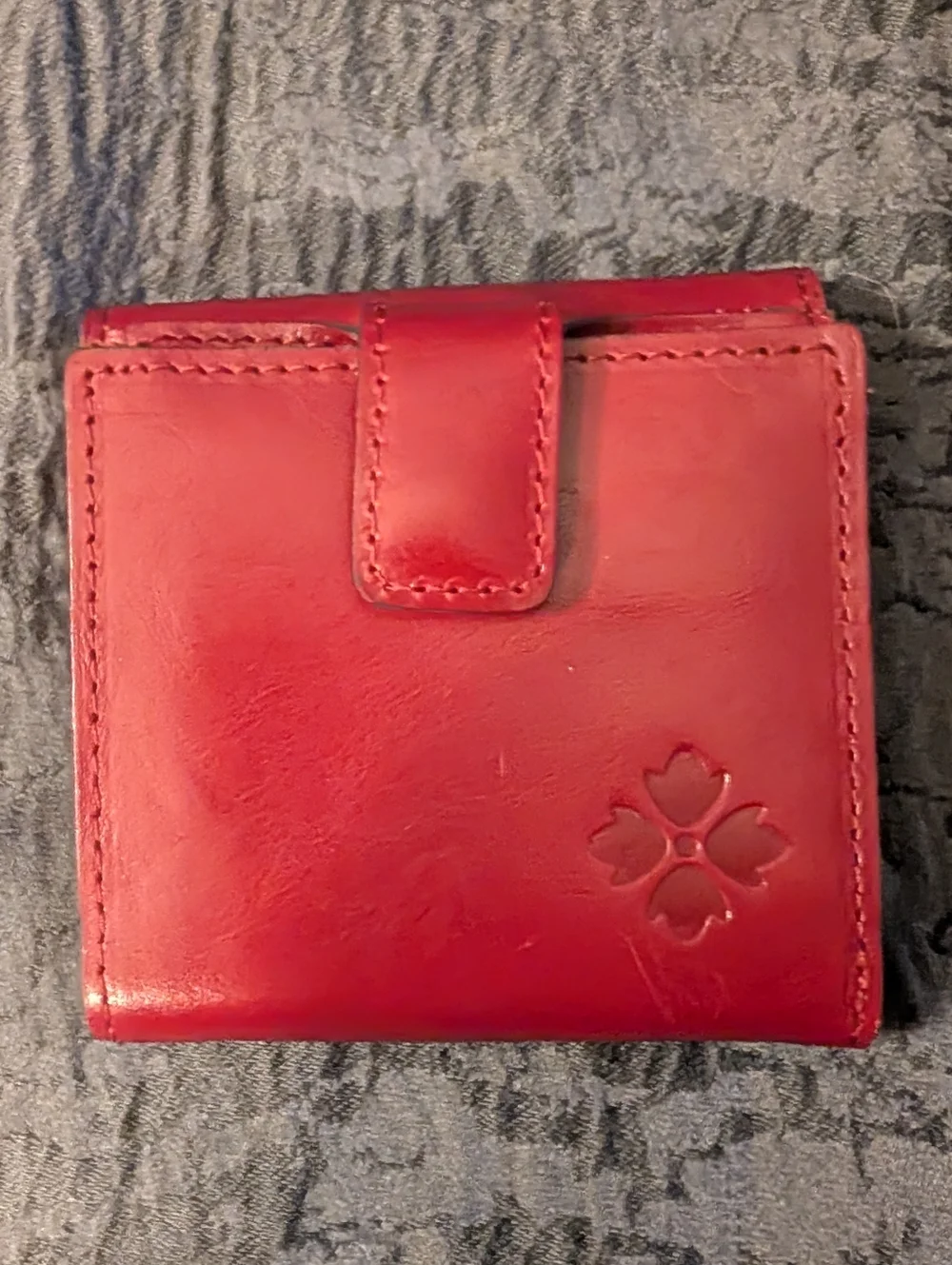 Patricia Nash Astra Vintage Distressed Wallet in Ruby Red Italian Leather